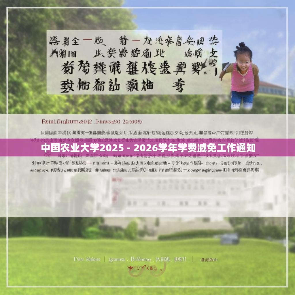 中国农业大学2025 - 2026学年学费减免工作通知