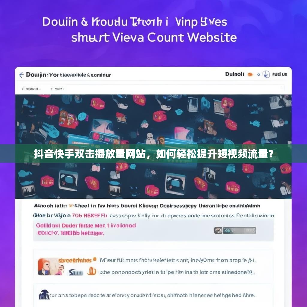 抖音快手双击播放量网站,如何轻松提升短视频流量?