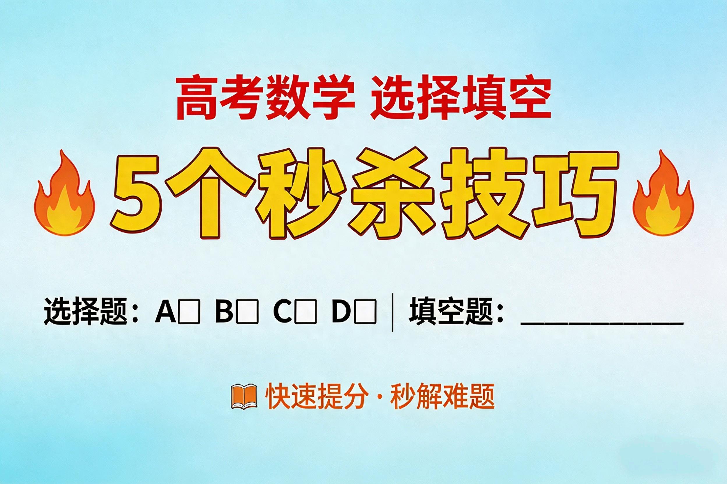 高考数学选择填空有妙招！基础差也能快速提分稳拿分